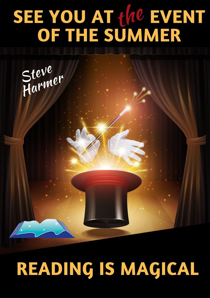 MetroK_Library's tweet photo. Reading is magical! Come see magician Steve Harmer, July 4! Register at the library or by emailing metroklibrary@gmail.com https://t.co/AuWkTRhLyl