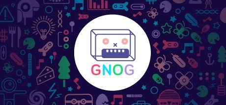 GNOG thumbnail: a boxy face surrounded by a field of simple flat-rendered icons of assorted objects