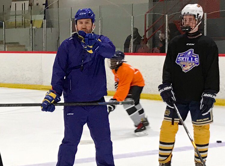 TeamABHockey's tweet photo. Our @TheWHL Skills Camp continues today with on-ice instruction from a handful of WHL Coaches, including @Rebelshockey Assistant Coach Brad Flynn, and @PARaidersHockey Assistant Coach Dan Gendur! 

#AlbertaBuilt | #WHL https://t.co/fmA4sN6vXS