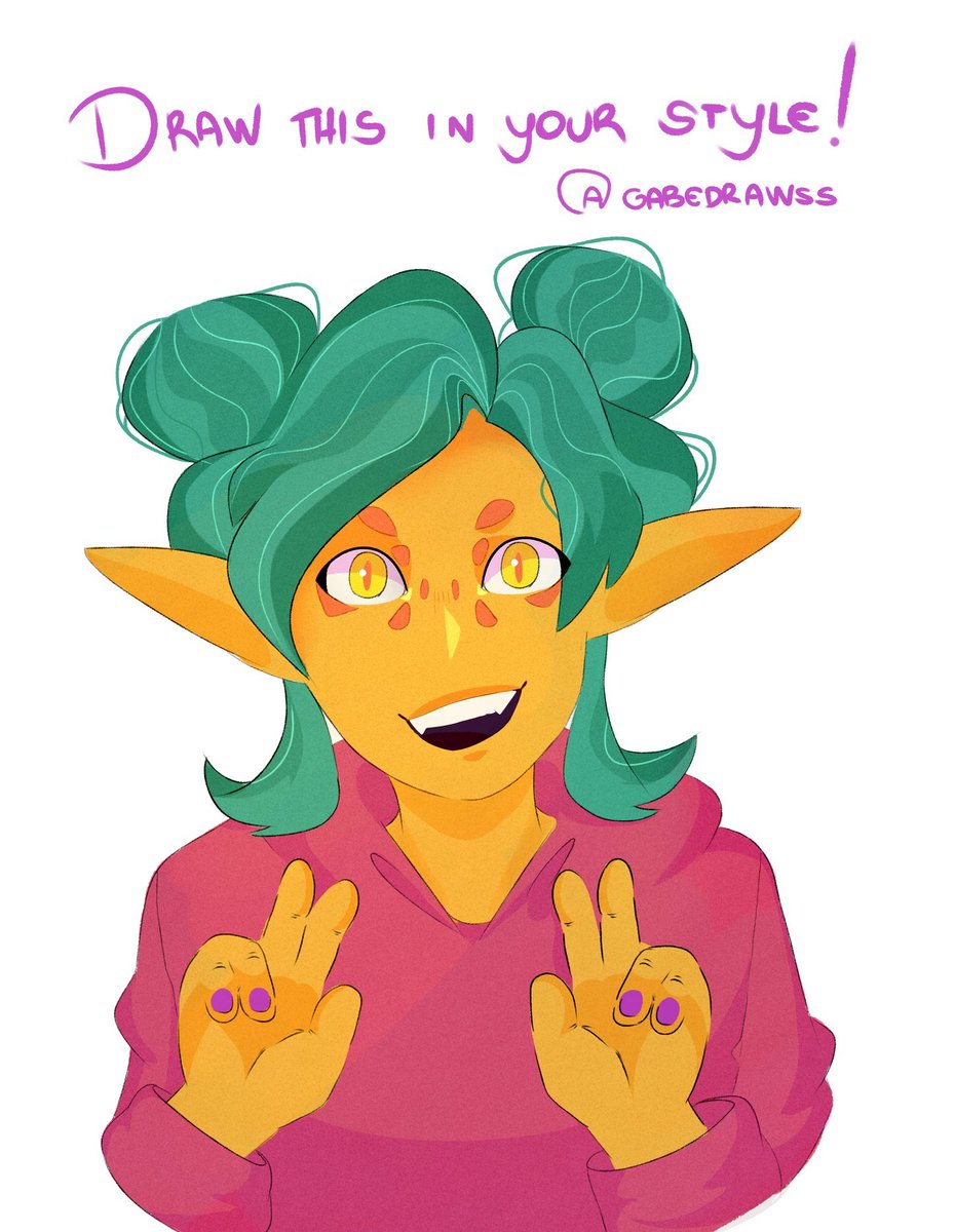 here's a cute alien for #drawthisinyourstyle uwu
i hope you enjoy drawing her <3 
(if you want to participate feel free to tag me, ok? 💛)