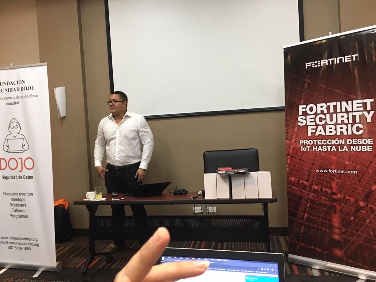 Stague's tweet image. Hoy en el taller Fortinet Security Fabric @FortiLATAM gracias a @ComunidadDojo #webdevices Mujeres en ciberseguridad 👩🏼‍💻💪🏻