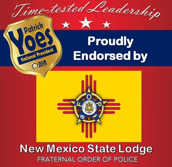 Thank you to the New Mexico State Fraternal Order of Police for their unanimous endorsement for National FOP President by the delegates attending their 66th Annual Conference in Santa Fe, NM. New Mexico becomes the 22nd State Lodge to endorse my candidacy. @GLFOP