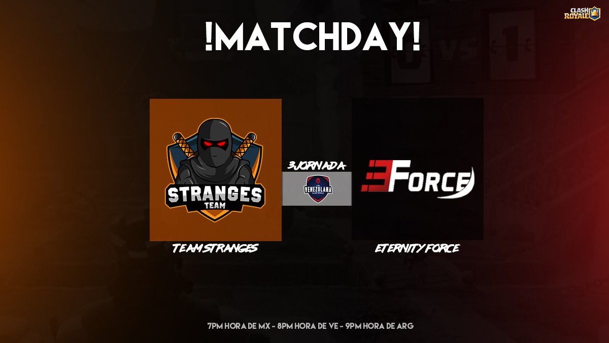 TeamStrangesCR's tweet image. | #MATCHDAY |

🏆| @LigaVenezuelaCR 
📅| Hoy, 8pm hora de Venezuela 🇻🇪
🆚| @EternityForceGG 

Ya vamos por la tercera jornada y tenemos nuestros jugadores iran por todo a la victoria!

#GOTS