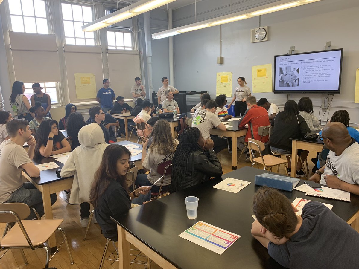 Deloitte Impact Day @Law thank you for spending your day with our scholars! Our partners spent the morning working on understanding work styles in a collaborative setting- building critical skills! #pedagogyofcriticallove @ExecSuptKWatts @BKNHSSuptRoss @BKNorthNYCDOE @DeloitteUS