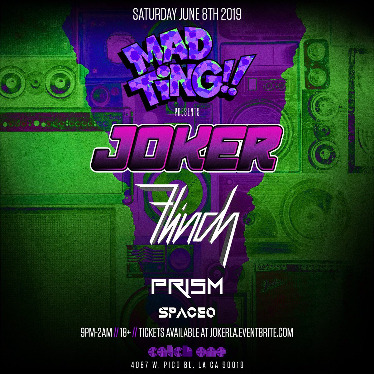 FuntCaseUK's tweet photo. YO LOS ANGELES FAMILY!!!

My boy @Joker is in town at Catch One and I suggest you go see him, because he’s got some absolutely fucking SERIOUSSSSS music lined up he’s gonna drop ... T R U S T  M E

Tickets: https://t.co/TnXBgUBv8c

@madtingla https://t.co/dAheNPI9hh