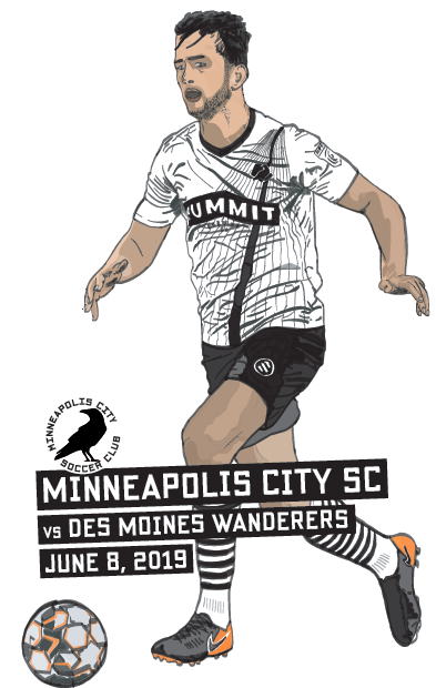 mplscitysc's tweet photo. #ProgramArt for tonight's match features our man @air_max_7 who was unfortunately injured late against @MedCityFC and unavailable for tonight's match. 

Sports Illustrated cover curse black magic? Hope not. https://t.co/DLapFJl8GG