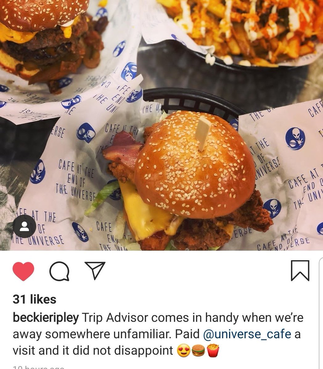 Universe_Cafe's tweet image. Ok so before I have a moan about TripAdvisor heres ap positive! Sometimes we get people who saw all our good reviews on Tripasvisor, check us out and love the food! 

This is always awesome 😍