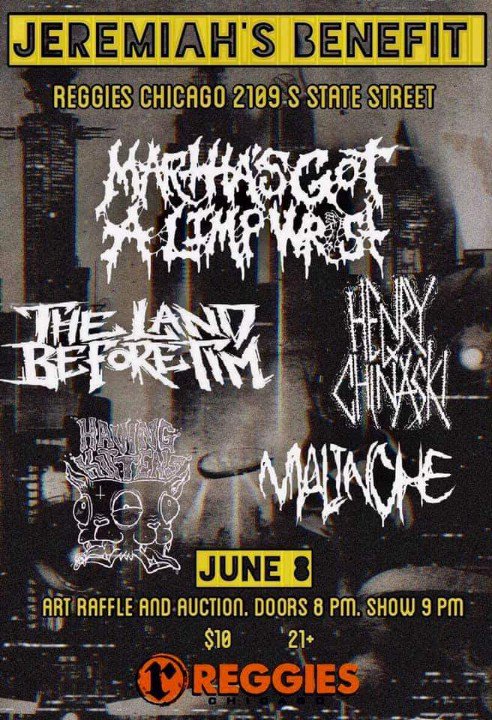RachelAnneWill's tweet photo. RT @BassGuitarScale: If you're in chicago tonight hit up Reggie's Rock Club for Jeremiah's Benefit to help with his chemo treatment! $10 donation suggested 😎
--
#benefit #benefitshow #chemo #chicago #chicagomusic #reggiesrockclub #metalmusic #rocksho… https://t.co/paB3qwCJpy