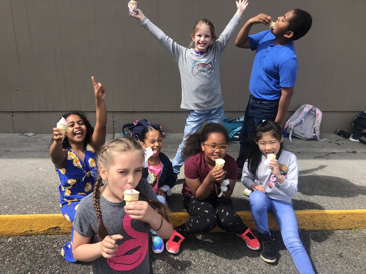 Agcs02's tweet photo. Second graders enjoy a sweet ice cream treat on their last day of school. They are officially Third graders now! @rentonprep https://t.co/OLz1UFBZ4F