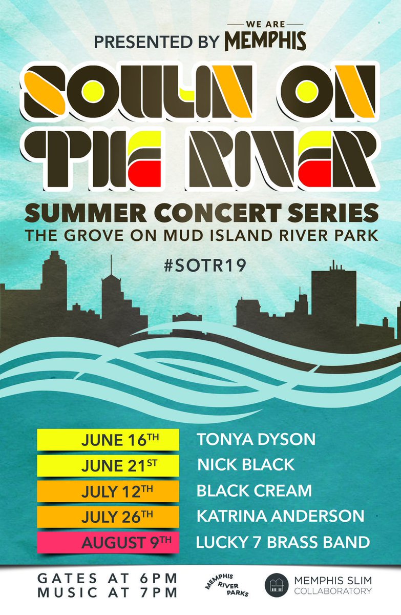 Hear the new sound of Memphis soul on the island this summer. Presented by <a href="/wearememphistn/">We Are Memphis</a>, #SOTR19 kicks off next weekend for a series of free biweekly concerts. Will you #BringYourSoul?
<a href="/MemSlimHouse/">Memphis Slim Collaboratory</a> <a href="/MemRiverParks/">Memphis River Parks Partnership</a> #MEM200 #WeAreMemphis