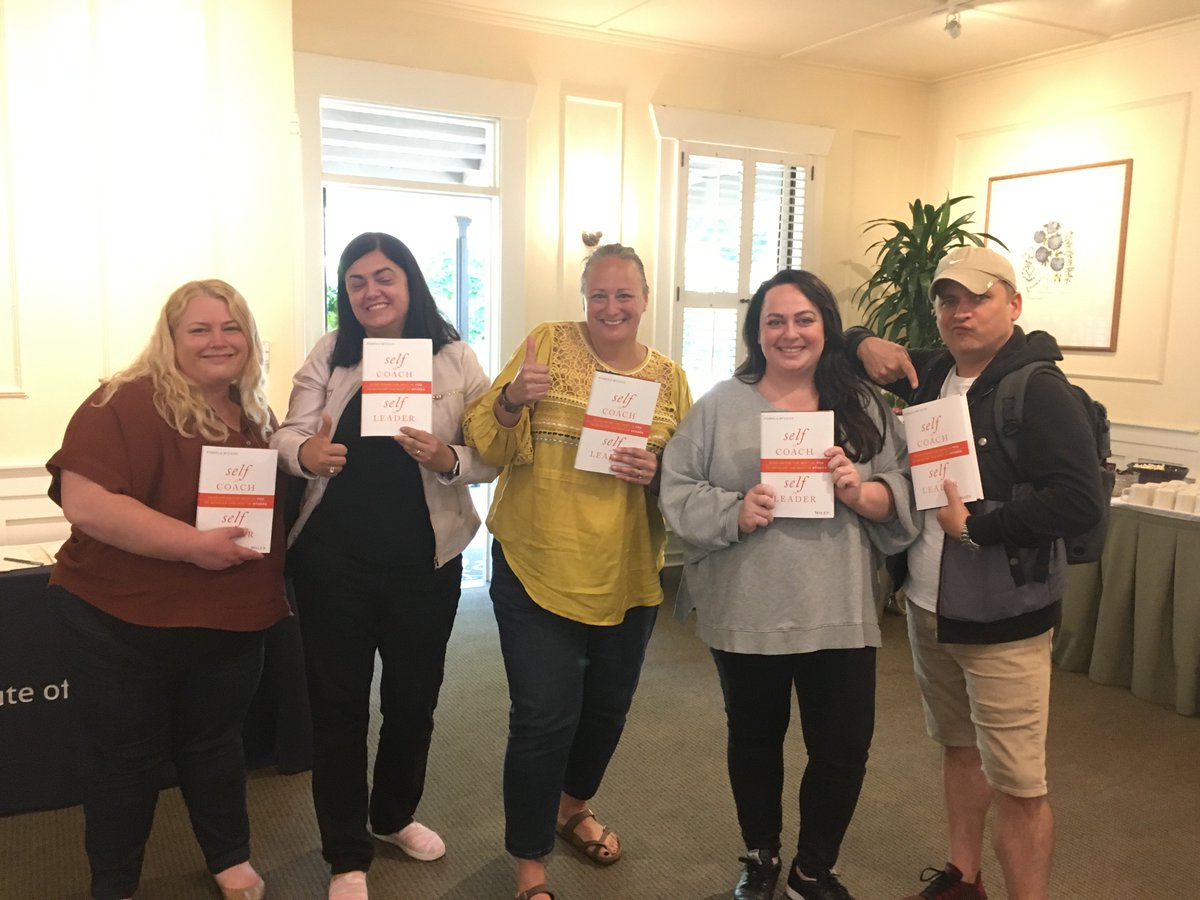 Pam_McLean's tweet photo. CIT Grads giving a 'thumbs up' to the new Self as Coach, Self as Leader book!! https://t.co/d1fMBXtGtm