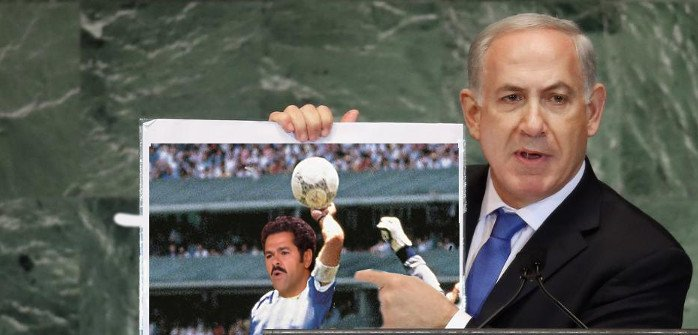 Coup de théâtre !Benyamin Netanyahou conteste le but de Jamel Debbouze qui aurait commis une main.La VAR est demandée.
