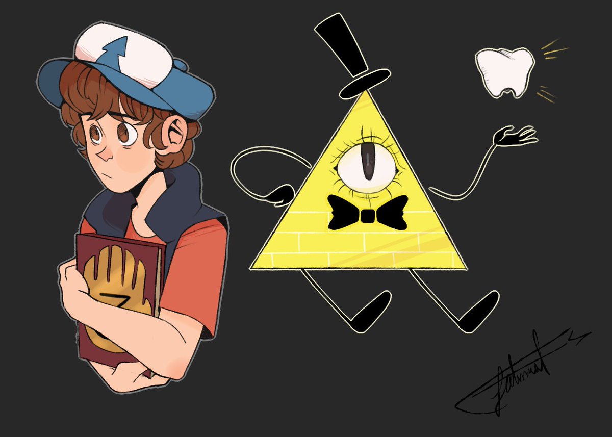 My take on Dipper and Bill Cipher from Gravity Falls. 