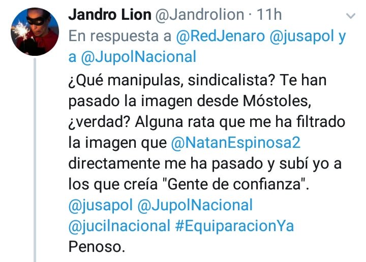 de_gofio's tweet photo. @RedJenaro @jusapol @JupolNacional Ten cuidado no sea que Jandro te vaya a reclamar derechos de autor por el difuminado de la firma.
Tiene que dar un gusto que no veas salir de servicio con un compañero como él, tan educado llamando rata a otros compañeros.
Los de ese grupo de whatsapp ya le echan de menos 😂😂😂 https://t.co/pIVv7eKdCM