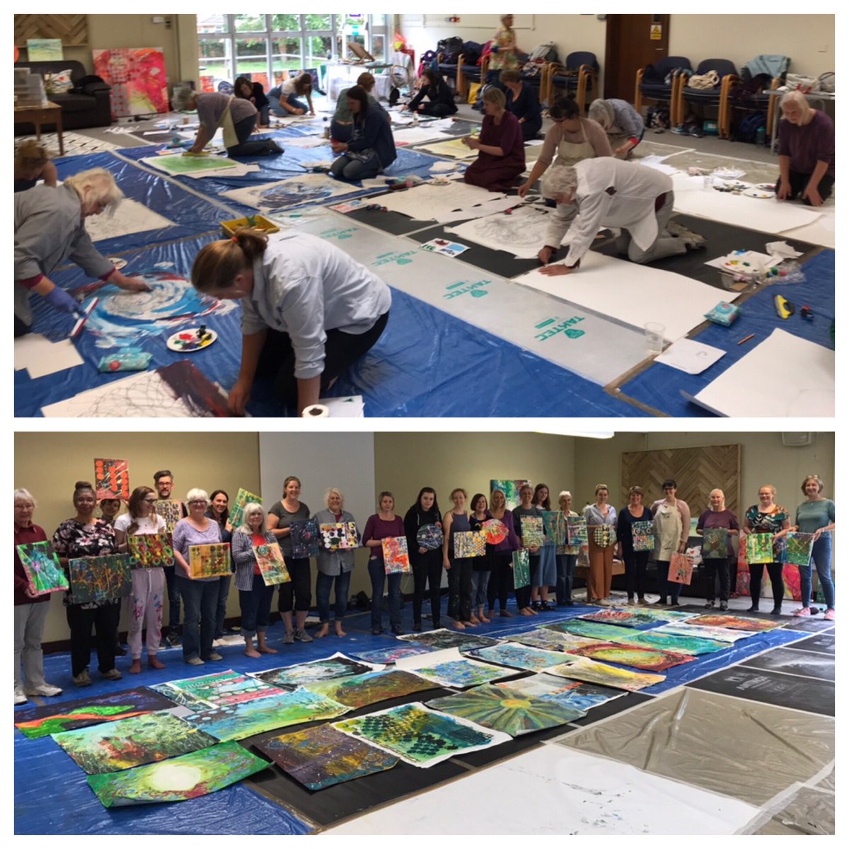 KateGreenART's tweet photo. Thoroughly enjoyed leading a class of 24 eager learners in Bedford today. 
Their creativity and willingness to experiment and play was a delight to behold!
#justplayingwithpaint
#artexplorers #artworkshop #inspiration https://t.co/tZhyt0AP2K