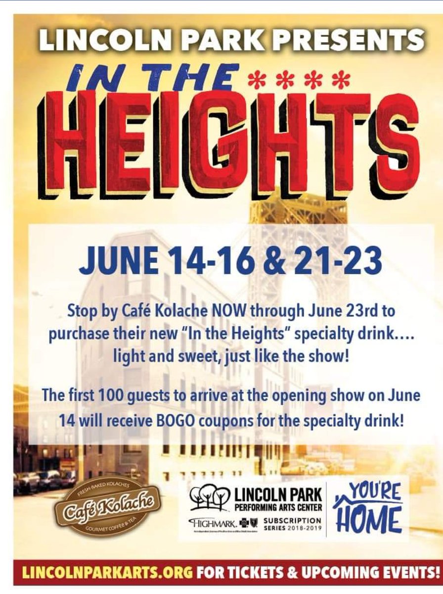 ☕Thanks @CafeKolache  for helping us promote #InTheHeights☕ #Coffee #ShopLocal #BeaverPA #BuyYourTicketsToday