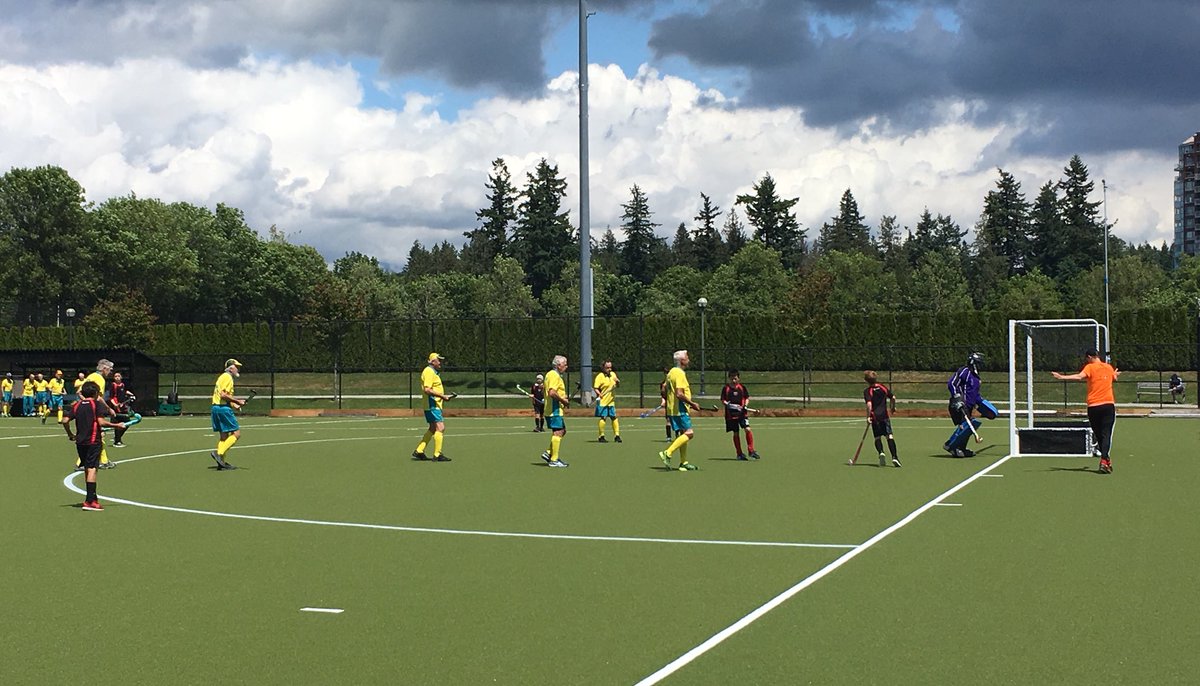 Celebrating field hockey all day at Field Hockey Showcase with <a href="/vanhawksfhc/">Vancouver Hawks FHC</a> and <a href="/WVFHC/">West Vancouver FHC</a>  Up next Hawks U12 v Aussie Over75!! #hockeynoice 
And fundraising for Men’s <a href="/FieldHockeyCan/">Field Hockey Canada</a> . See you here
