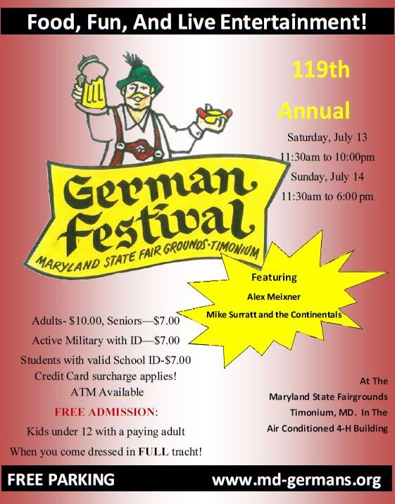 GermanMaryland's tweet photo. On July 13th And 14th Join Us For The 119th Annual Maryland German Festival! https://t.co/Imcqka82Eq #Festival #German #Family #Music https://t.co/HLLnEKLFQi