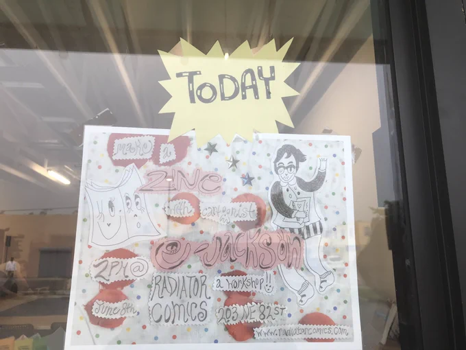 lovely lovely thank you @RadiatorComics &amp; everyone who came to make zines!! 