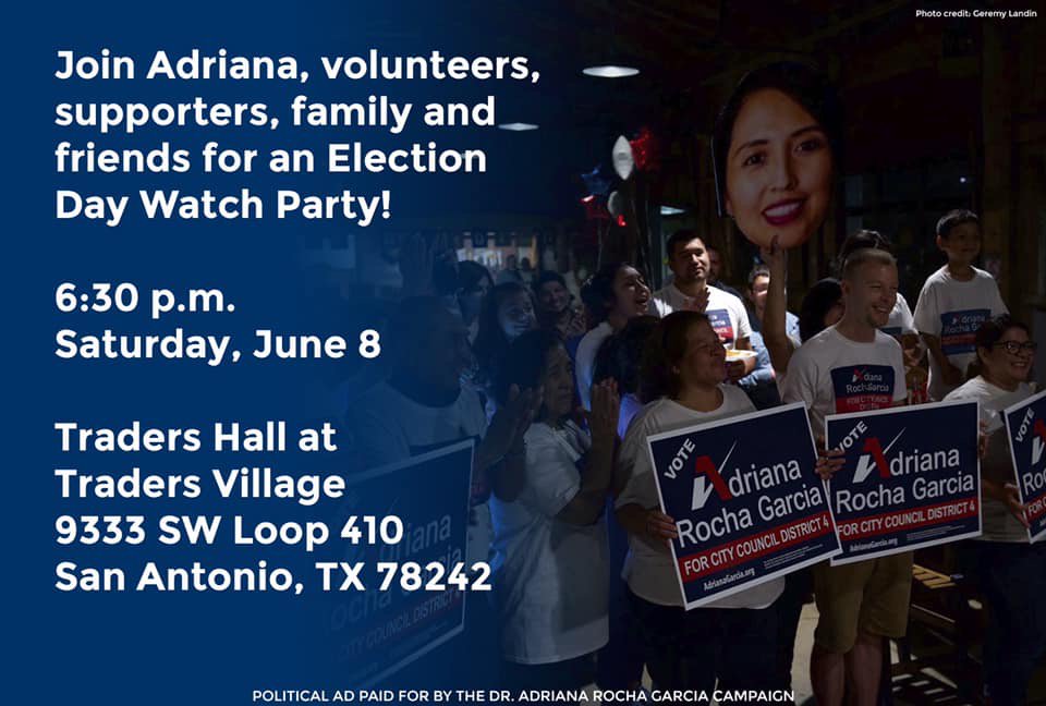 DrA4SA's tweet photo. I hope you can join us! 

#DrA4SA #RunoffElection 

Polls are open today Saturday, June 8th until 7pm.

Learn more at https://t.co/KQ48kXckiy https://t.co/Mgn9jHP773