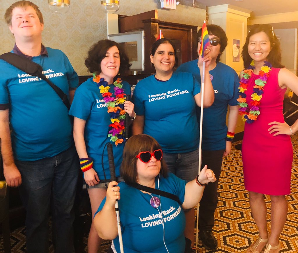 AccessAIToday's tweet photo. Some photos from #BostonPride! Loved marching in the #pride parade for love and equal access for all with the @wutrain team! 🌈 #WickedProud #LovingForward #AccessToday https://t.co/lNQNWjQGIx