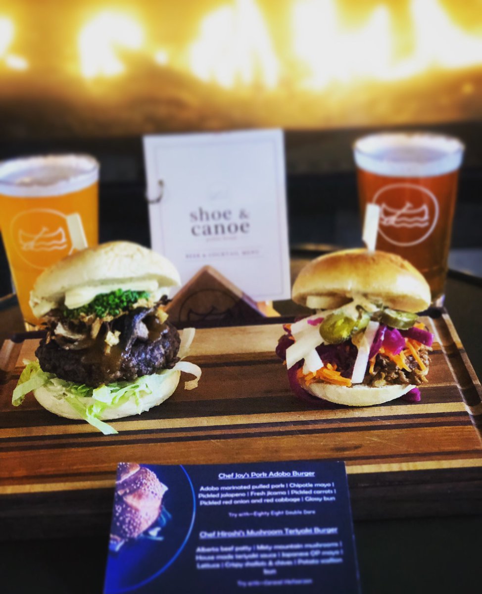 Shoe & Canoe Public House (@shoe_and_canoe) on Twitter photo Juneβs Burger Battle. π vs π
Chef Joyβs adobo pulled pork burger VS Chef Hiroshiβs mushroom teriyaki burger.ππΆ πΊ π» πΊ.
β’
#shoeandcanoe #officeparty #office #shoeandcanoepublichouse #calgary #yyc #alberta #yycnow #calgarylife #CuriocityCalgary #CalgaryBuzz #Downtowncalgary Juneβs Burger Battle. π vs π
Chef Joyβs adobo pulled pork burger VS Chef Hiroshiβs mushroom teriyaki burger.ππΆ πΊ π» πΊ.
β’
#shoeandcanoe #officeparty #office #shoeandcanoepublichouse #calgary #yyc #alberta #yycnow #calgarylife #CuriocityCalgary #CalgaryBuzz #Downtowncalgary