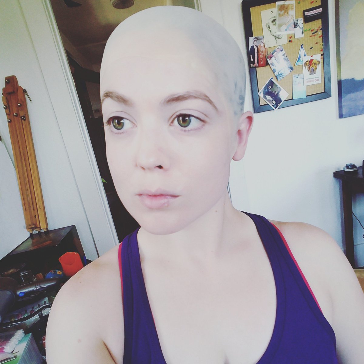 DeneenMelody's tweet photo. Won't show too much more than this...yet...but @muamartini is doing some incredible work. 😍 #Makeup #SpecialEffectsMakeup #BaldCap #Bald #MakeupArtist #Film #ShortFilm #CreatureMakeup #SneakPeek #Preview #Actor #Actress #Artist #Dancer #Performer #Movement #CreatureWork https://t.co/bzNKIh2Kv1