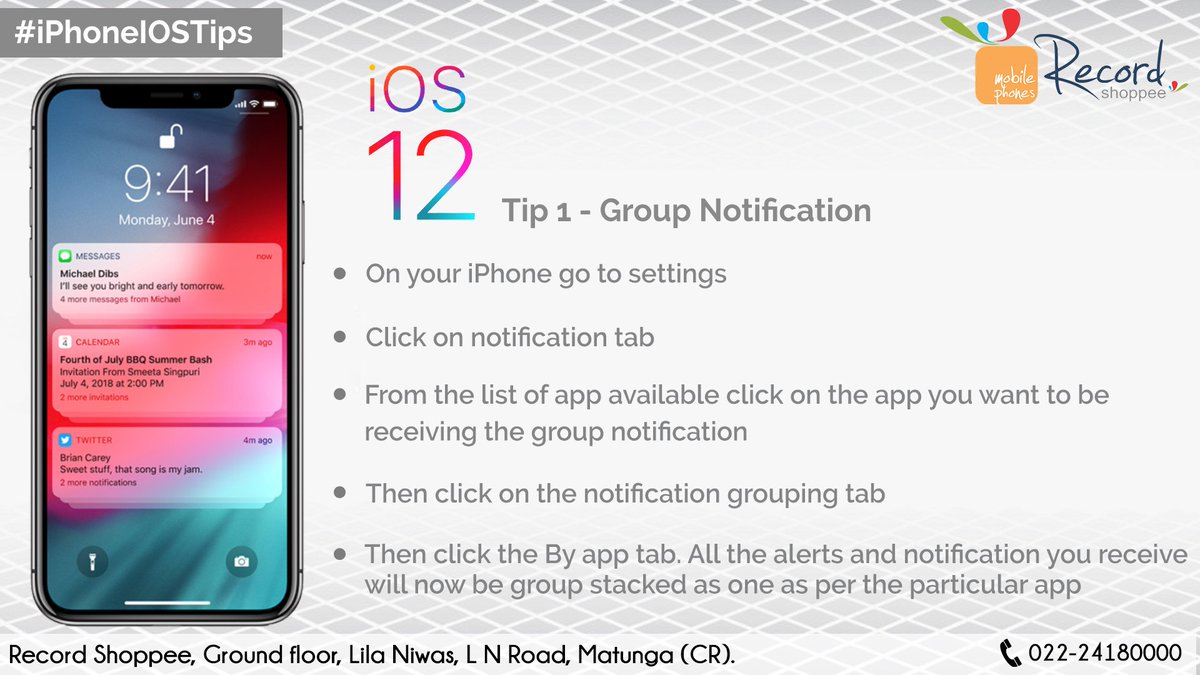 RecordShoppee's tweet image. Easily manage your group notifications with this simple tip. Follow the instructions in the image.
#iPhoneOSTips #GroupNotification #Tips #app #iOS12  #iOS #recordshoppee #matunga