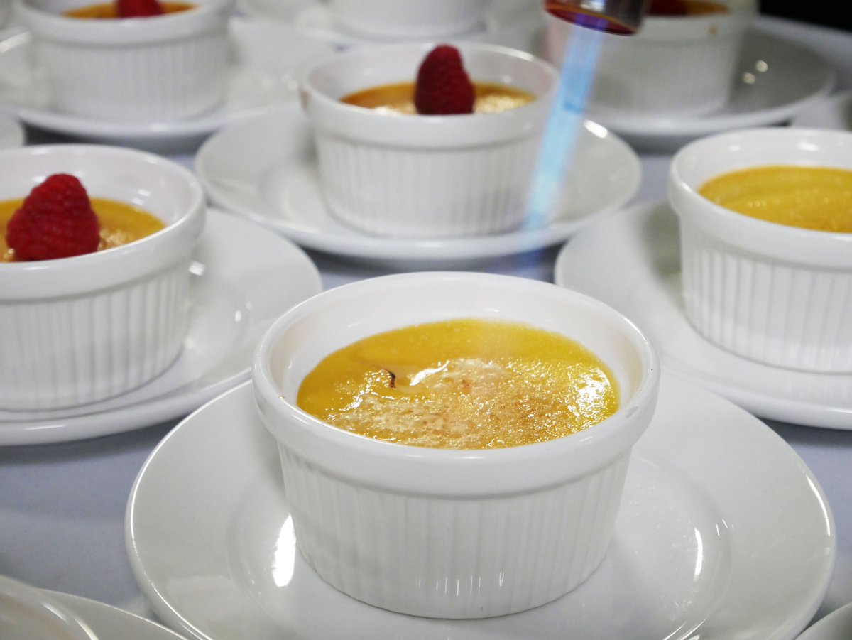 Behind the scene action captured just for you! We love cream brulee.   😉