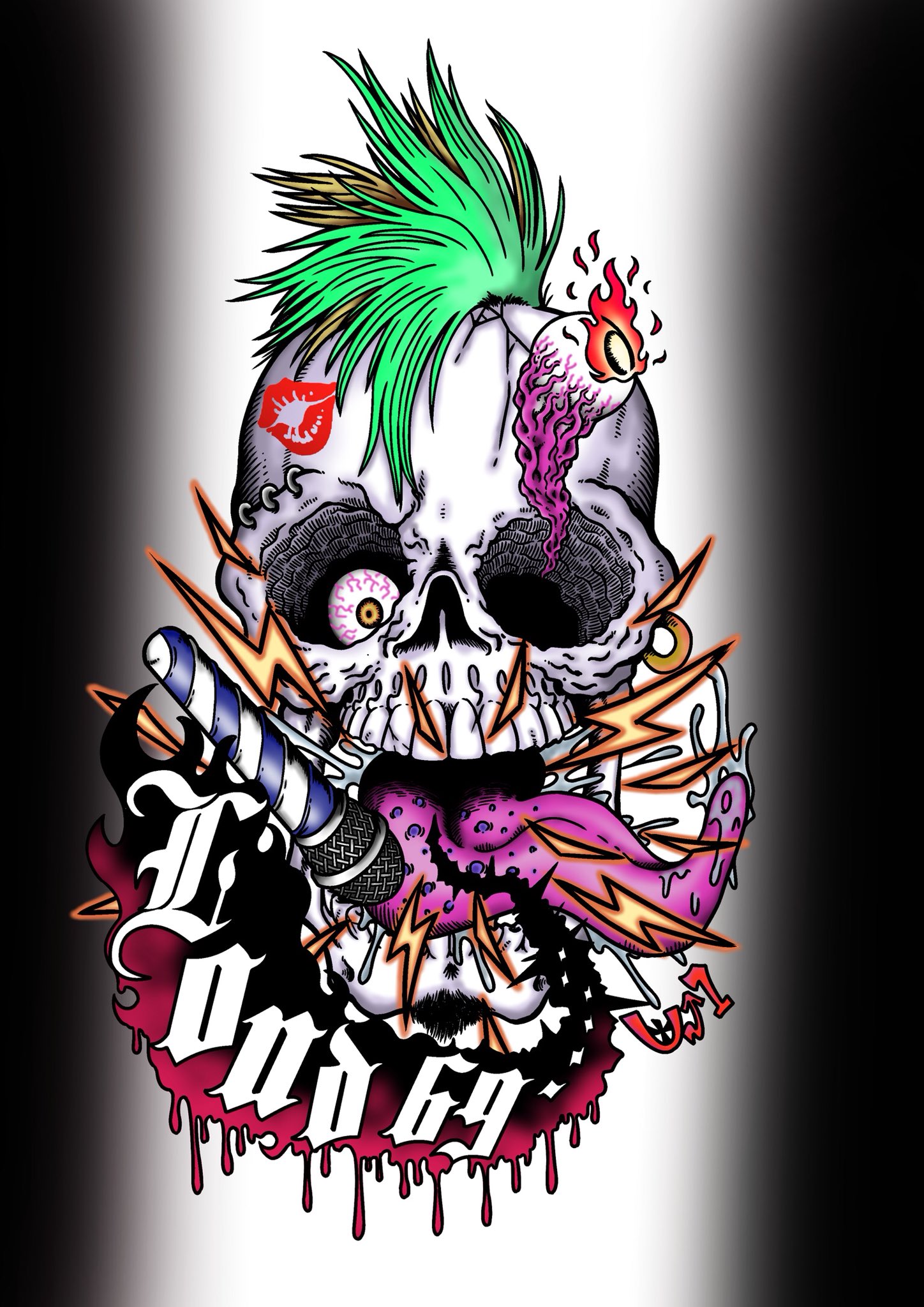 イラストレーターu 1 Yuichi ロックの日 一つ載っけ忘れた まあイラスト全体的にロックテイストなんだけどね ロックの日 イラストレーターさんと繋がりたい イラストレーター イラスト ローブローアート ロックなイラスト ステッカー