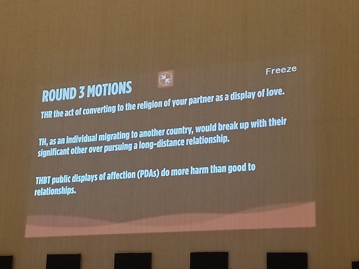 pidconline's tweet image. Here are the motions for Round 3 of #PIDC2019. The theme is on Relationships.

#SetTheMotion