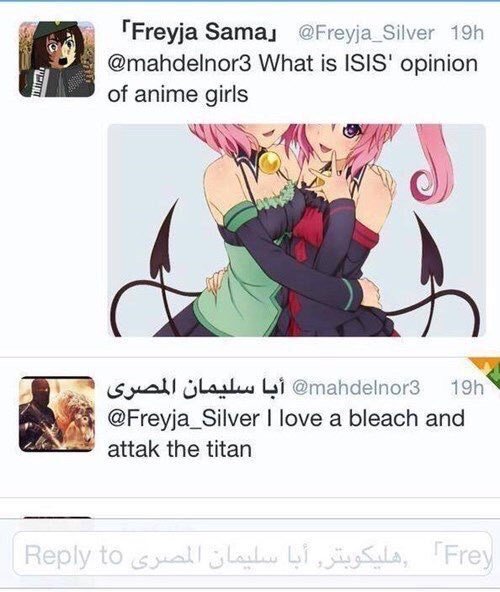 Uberdanger Throwback To When Real Isis Members Had Twitter Accounts And People Kept Asking Them About Anime T Co Jimdgjtrqg Twitter Uberdanger Throwback To When Real Isis Members Had Twitter Accounts And People Kept Asking Them About Anime T Co Jimdgjtrqg Twitter
