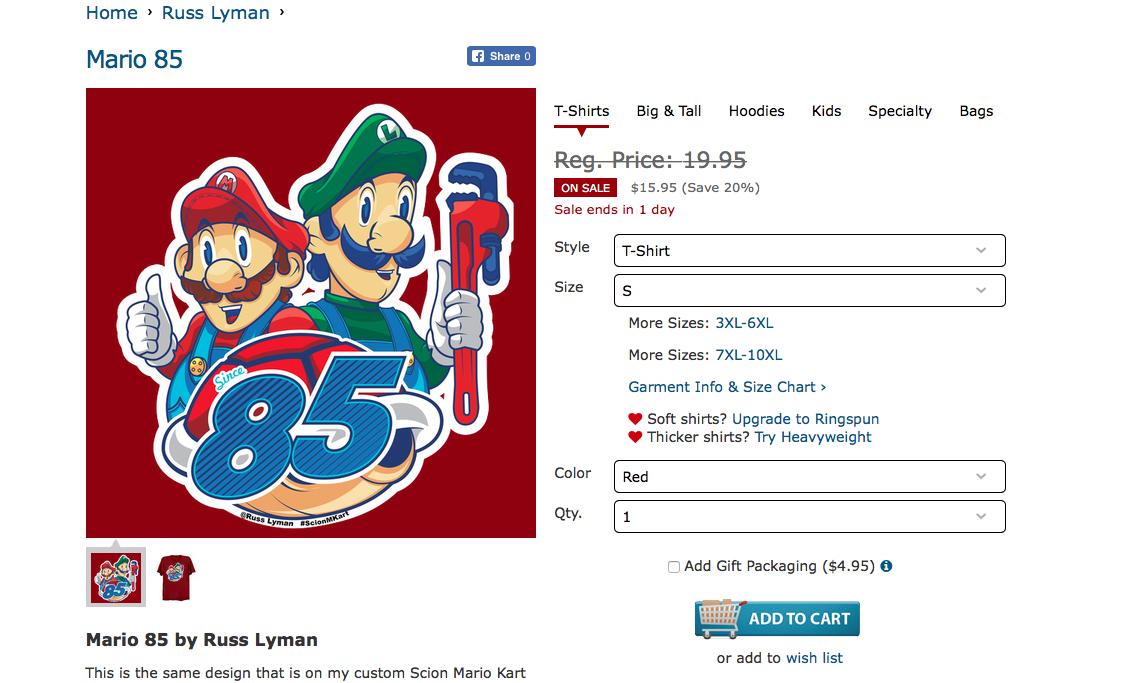 RussLyman's tweet photo. My Mario 85 shirt Design is on SALE for 1 more day over at @NeatoShop hit this link to purchase one and support Me - https://t.co/YELVfp8QzD #supermariobros #videogameshirt #russlyman #youtubemerch #gamershirt #marioshirt #neatoshop #sale #summerclothes #gamerclothes https://t.co/exSbh0jBaG