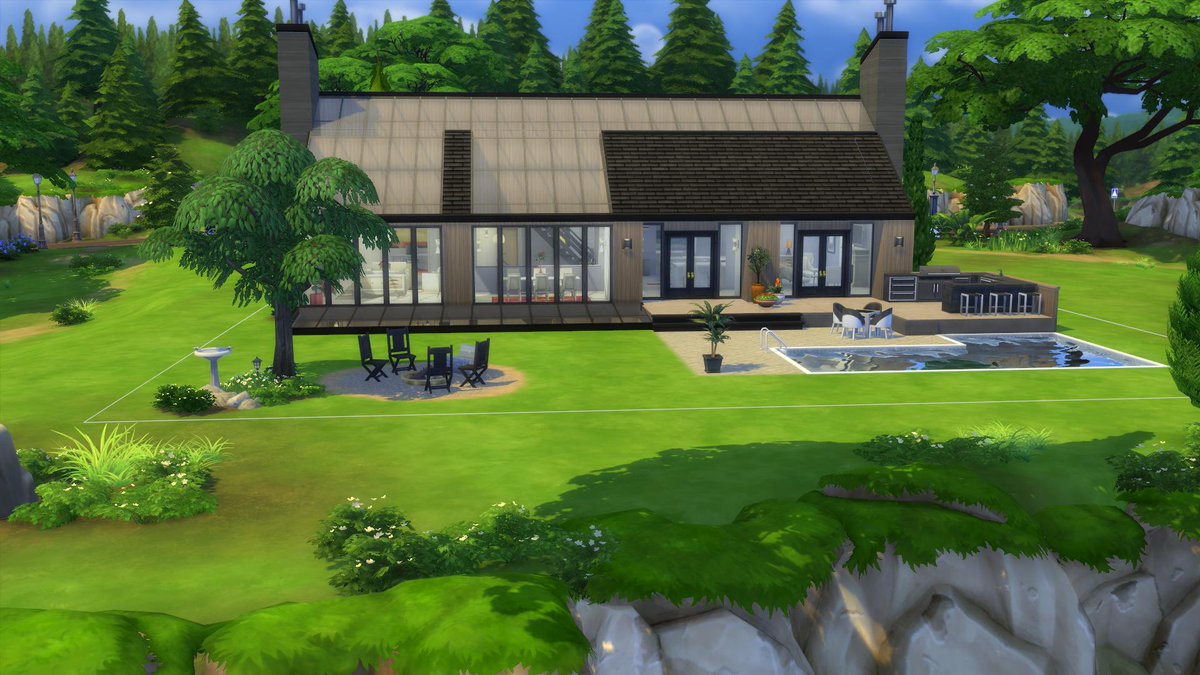 Just getting my landlocked builds out of the way to make way for #IslandLiving ! A Little Retro is a 3-bed, 4-bath no-cc family home for $180k. 
gallery i.d.: kelleygirl
#TheSims #ShowUsYourBuilds