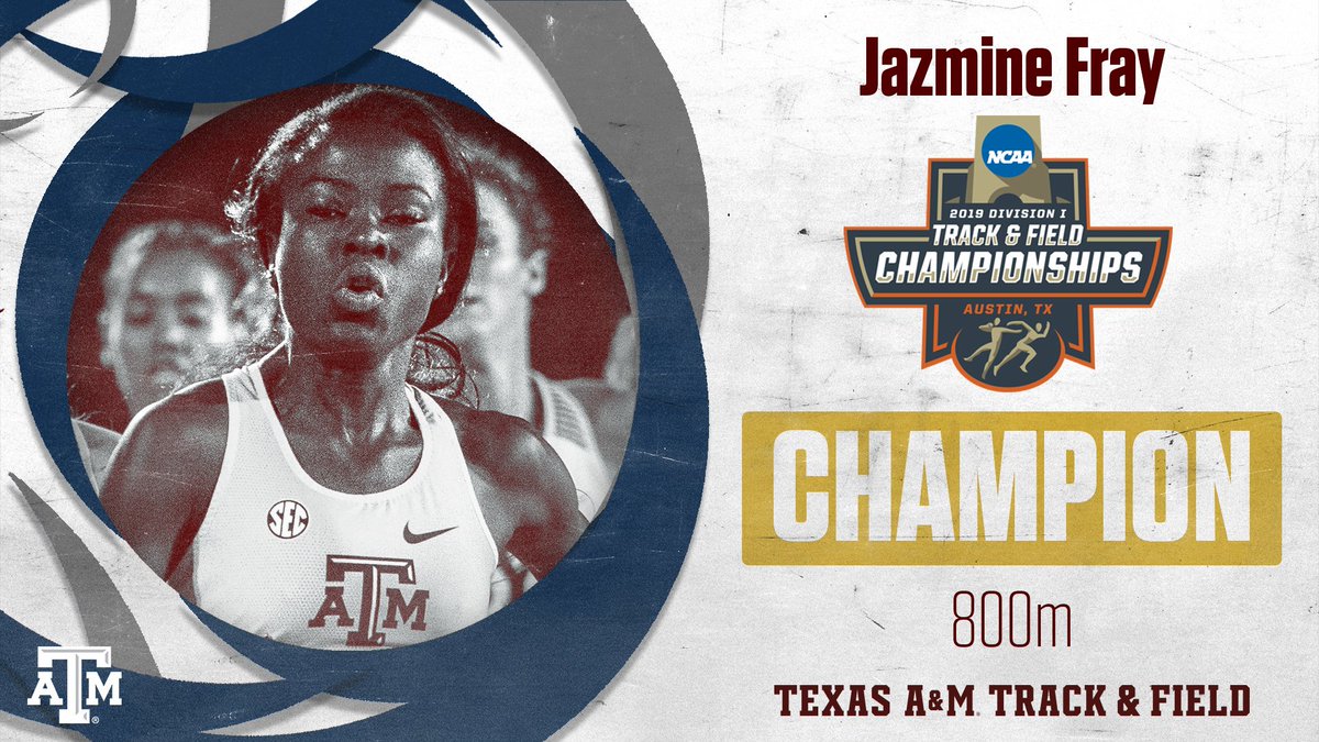 SAYFCarib's tweet photo. #NCAATFChampionships 🇯🇲 Jazmine Fray goes out in style as the University of Texas A&amp;M senior WINS the Women's 800m NCAA NATIONAL TITLE with a FACILITY RECORD &amp; COLLEGIATE LEADING 2:01.31 in her final race. https://t.co/tliq13hxbb