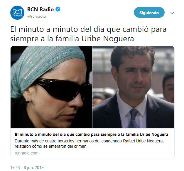 «El día que cambió para siempre la vida de la familia Uribe Noguera» dicen los periodistas de @rcnradio. 

Señores, hubo un feminicidio brutal en menor de edad, incluyendo abuso, ocultamiento y manipulación del cadaver. ¿Cuál familia es víctima? @YolandaRuizCe