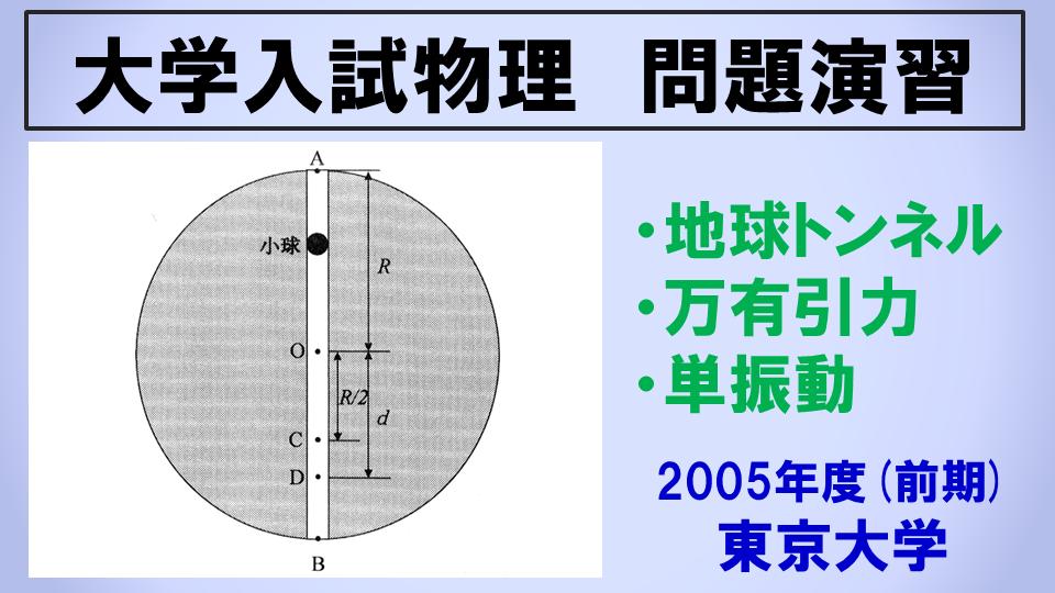 大学入試物理ブログを更新しました。 【第20回】 2005年度(前期) 東京