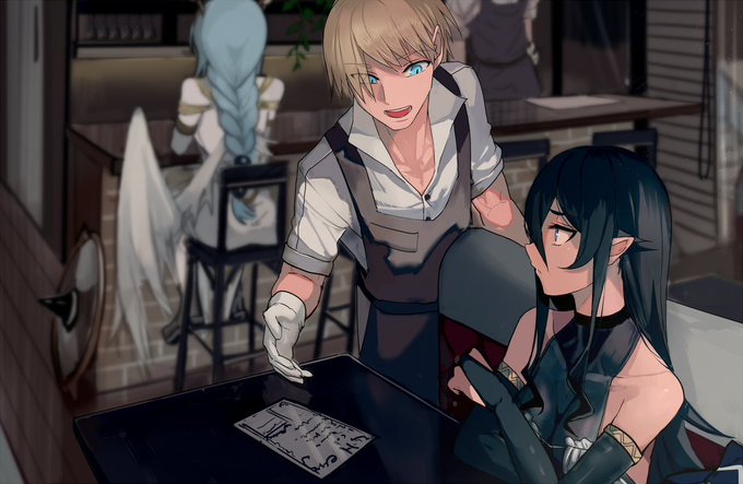 たまにこういうの描きたい!
 「あれ～べアタちゃんじゃない!午後暇?」
べアタ「誰…?」
 「 酷い!同じクラスの…」
べアタ「あの…後ろ…」 