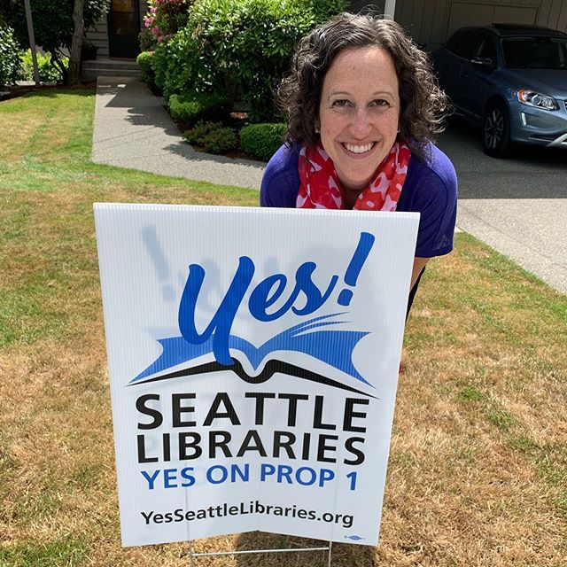 christodeklerk's tweet photo. Erica went and spoke at a Prop 1 launch party and now we are lawn sign people. #yestolibraries https://t.co/5O1IcoznA8 https://t.co/spQp2nF5Me