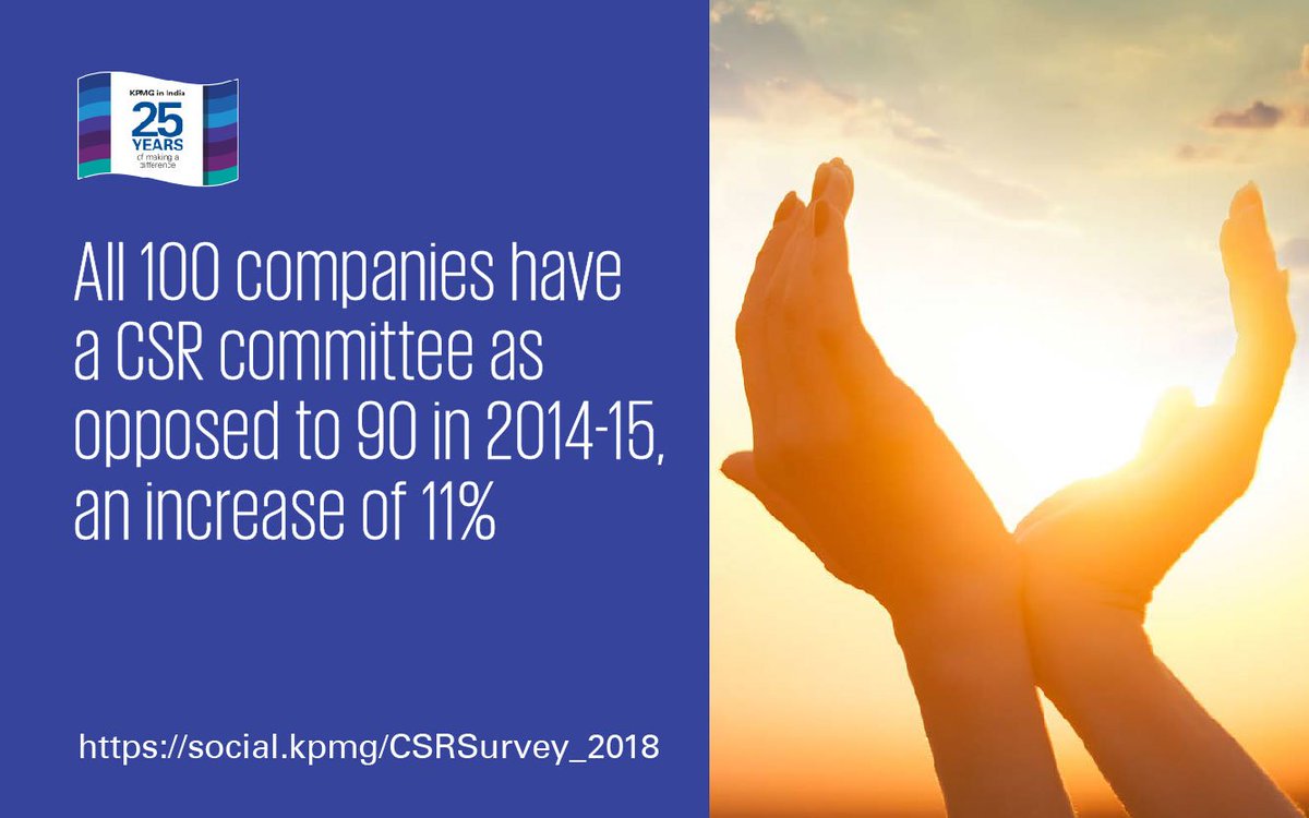 KPMGIndia's tweet photo. Companies having a separate #CSRCommittee are likely to have an advantage, as it is likely to bring a more focussed discussion on #CSR https://t.co/jmWEIkaazI https://t.co/BuoJXonzBj