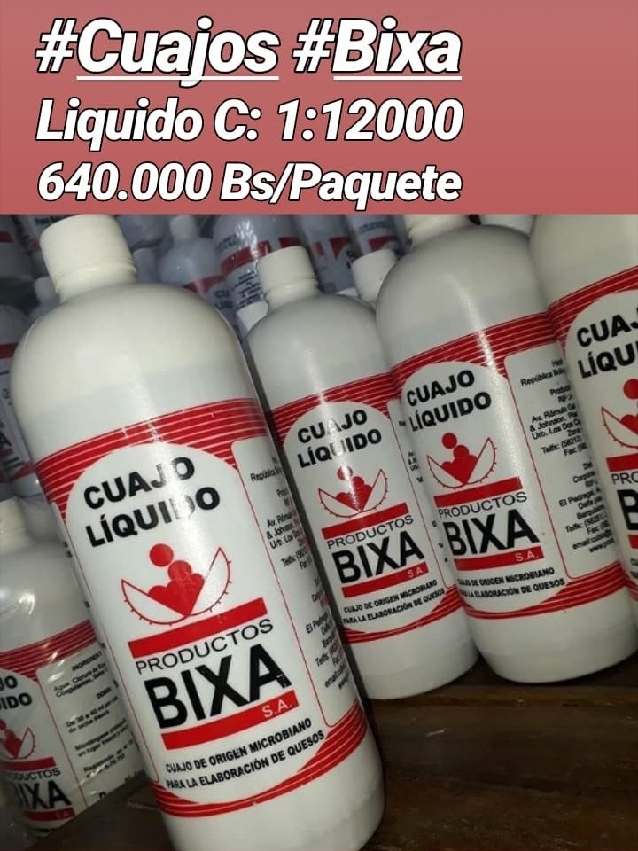 Cuajo Líquido Para Quesos Bixa 1 Litro