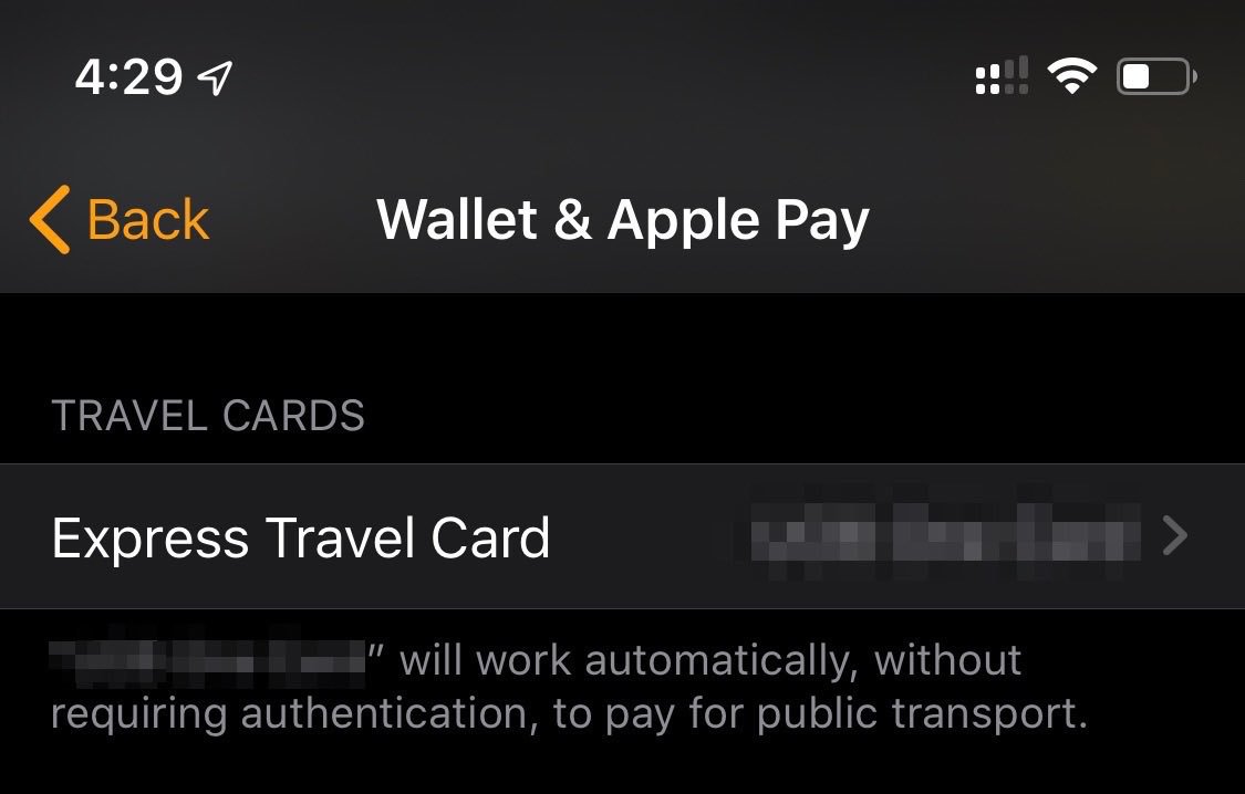Is “Express Travel Card” available everywhere for iOS 13? Anyone in Singapore seeing it in the beta? @jxtmo <a href="/VerbumDei/">Valent Richie</a>