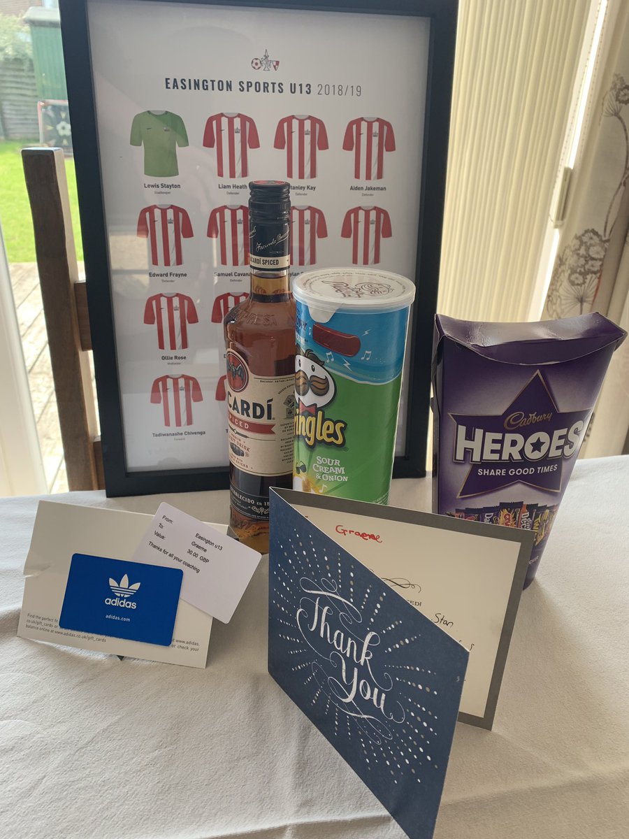 trig_1973's tweet photo. My gifts from the players and parents last night ๐๐ป๐๐ป #easingtonsports #U13 โฝ๏ธโฝ๏ธ https://t.co/JcGHd8Nw9r
