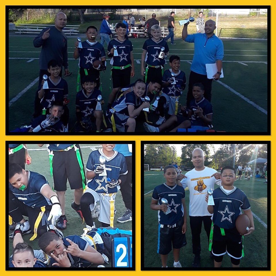 Congrats to all the Bruins on the 5th/6th grade Cowboys Pick 6 team and their teammates on their championship victory this evening! #pick6 #flagfootball #bensonbruins