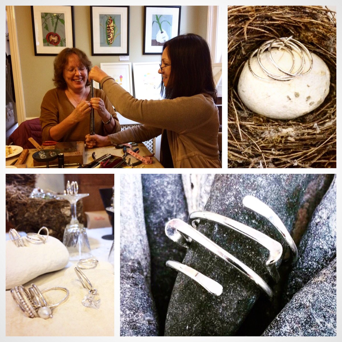 <a href="/elainegillart/">Elaine Gill</a> <a href="/seopenstudios/">South East Open Studios</a> @DMcollingridge General consensus at Saturday’s <a href="/seopenstudios/">South East Open Studios</a> with <a href="/coocoojewellery/">CooCoo</a> was that making wave rings makes you happy &amp; hammering is extremely satisfying 😄💍🔨
seos-art.org/flipbook/#p=36 #EastCliffRd #TunbridgeWells #handmade #silversmith