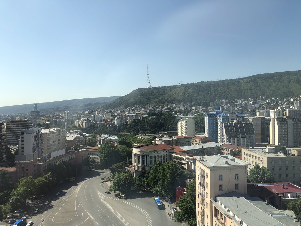 Not a bad view from the medical room in Tbilisi this morning! @EnglandCounties #19thfloor #physioontour #stayinjuryfree #georgia2019 #countyrugby #medicalteam