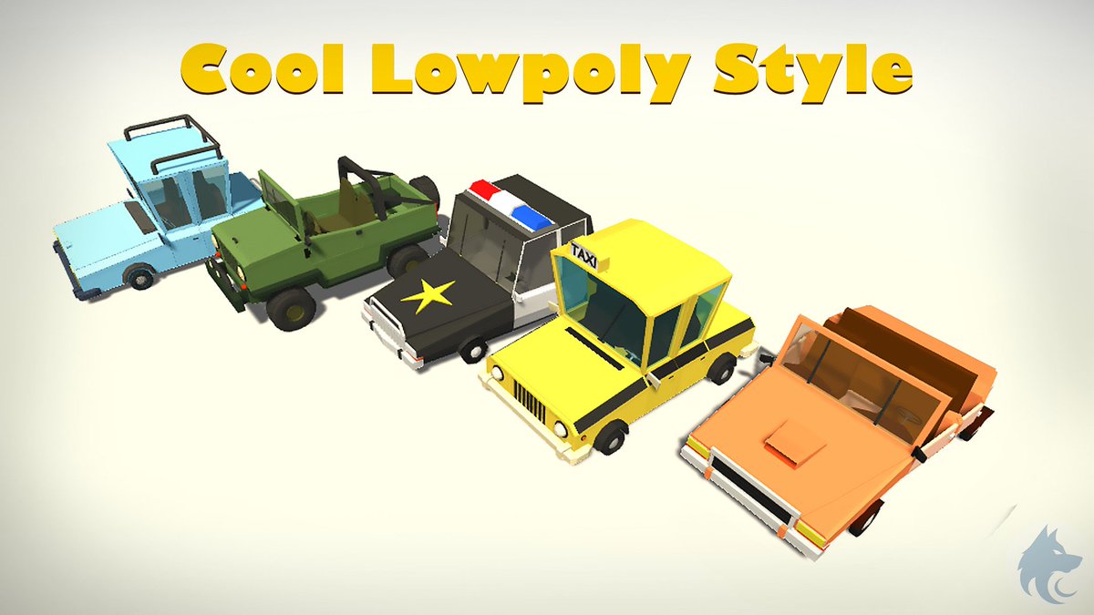 crewolves's tweet image. #lowpoly #car package. Ready to use #prefabs. Just drag and drop into scene. #gamedev #GameAssetsCreation #gamedevelopment #indiedev #indie #3DModeling #madewithunity #GameDesign #gameasset #gameart #GAMEREADY #unity3d #Unity #Blender3d #Crewolves 
[ u3d.as/1276 ]
