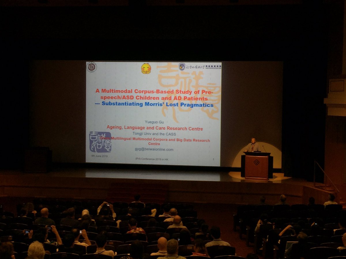 HKPolyUENGL's tweet photo. #IPC16 plenary lecture on 9 Jun by Prof Yueguo Gu is now in live streaming on our YouTube channel. Join the talk now https://t.co/A0FadLHFB0 #IPrA2019 #Pragmatics https://t.co/jxQiBAuy6i