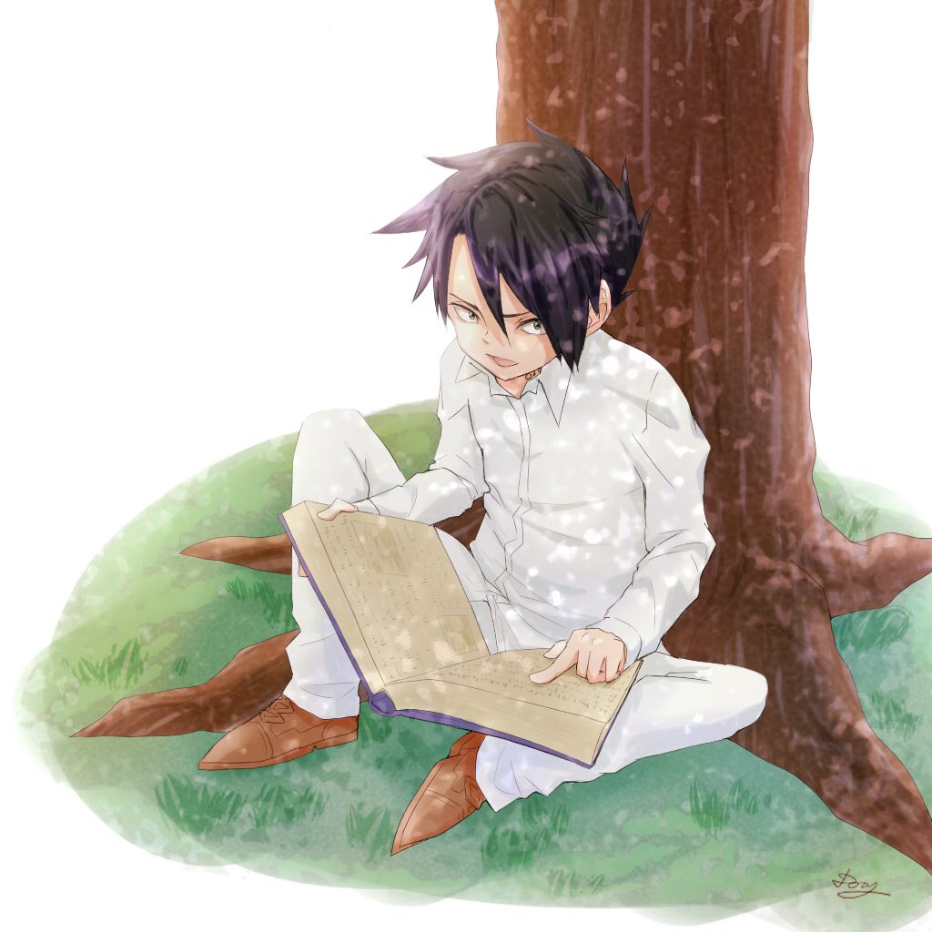 Uzivatel どりー Na Twitteru でっかい難しい本の内容を教えてくれるレイくん描いた 約束のネバーランド 約ネバ