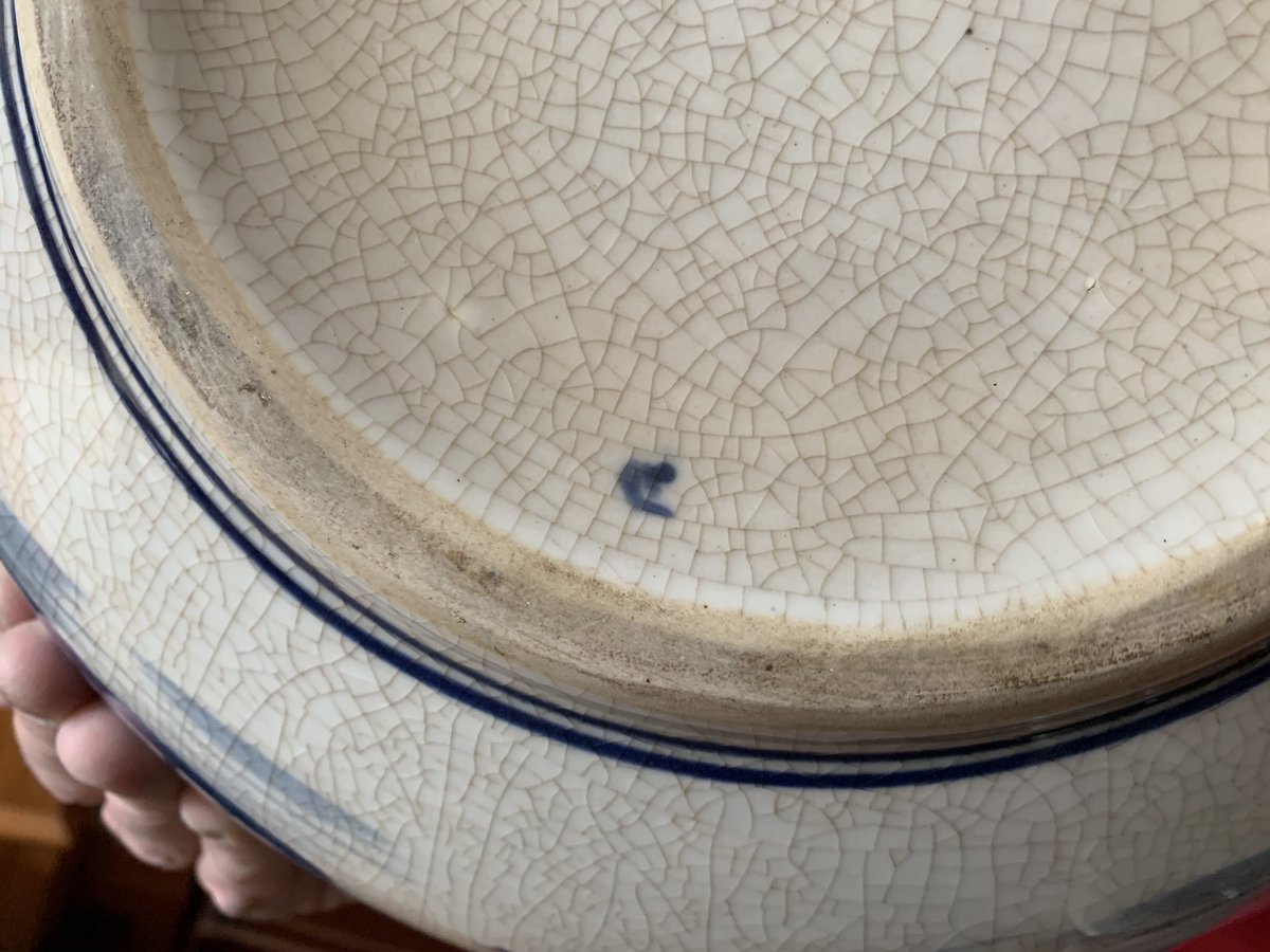 Interesting large #ceramic bowl - not seen one with this design/ decoration like this before...any thoughts?? #AntiqueBowl